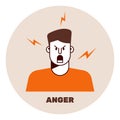 Anger emotion icon,