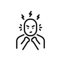 Black line icon for Anger, irritation and stress