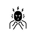 Black solid icon for Anger, rage and furor