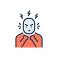 Color illustration icon for furor, irritation and stress Royalty Free Stock Photo