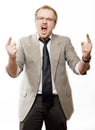 Anger man in suit shouts Royalty Free Stock Photo