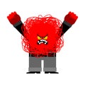 Anger red face. Evil sign. Vector illustration