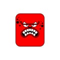 Anger red face icon. Evil worker. Angry red boss. Vector illustration