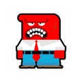 Anger red man. Evil worker. Angry red boss. Vector illustration