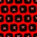 Anger red pattern seamless. Evil background. Vector texture