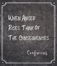 Anger rises Confucius quote Royalty Free Stock Photo