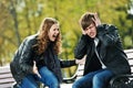 anger in young people relationship conflict Royalty Free Stock Photo