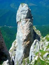 Rock tower in Piatra Craiului mountains Royalty Free Stock Photo