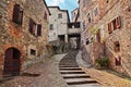 Anghiari, Arezzo, Tuscany, Italy: old alley in the medieval village Royalty Free Stock Photo