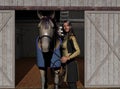 Angie and Tippie at the Barn Royalty Free Stock Photo