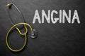 Angina Concept on Chalkboard. 3D Illustration. Royalty Free Stock Photo