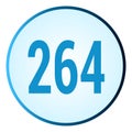 Number 264 symbol or logo with round frame in blue gradient color Royalty Free Stock Photo