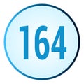 Number 164 symbol or logo with round frame in blue gradient color Royalty Free Stock Photo