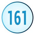 Number 161 symbol or logo with round frame in blue gradient color Royalty Free Stock Photo