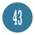 43 numeral logo with round frame in blue color