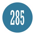 285 numeral logo with round frame in blue color