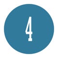 4 numeral logo with round frame in blue color