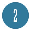 2 numeral logo with round frame in blue color