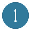 1 numeral logo with round frame in blue color