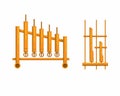 Angklung music instrument handmade from bamboo traditional from Indonesia symbol set illustration vector