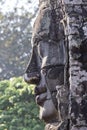 Angkor Bayon stone face profile Royalty Free Stock Photo