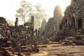 Angkor, Cambodia. Khmer Bayon temple sunrise Royalty Free Stock Photo