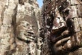 Angkor Thom Bayon temple with stone faces, Cambodi Royalty Free Stock Photo