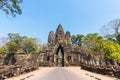 Angkor thom gate in siem reap cambodia Royalty Free Stock Photo