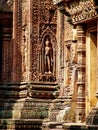 Angkor Wat - Beautiful carvings, bas reliefs of Banteay Srei Temple