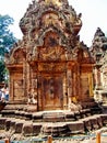 Angkor Wat - Beautiful carvings, bas reliefs of Banteay Srei Temple