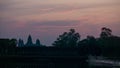 Angkor wat in Cambodia caught with a vibrant sunrise. Royalty Free Stock Photo