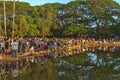 Angkor Wat, Cambodia - December 7, 2016: Tourists shooting sunrise.