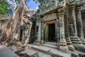 Angkor Wat Cambodia. Ta Prohm Khmer ancient Buddhist temple. Royalty Free Stock Photo