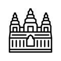 Angkor Wat, Cambodia, thom, stone temple fully editable vector icons