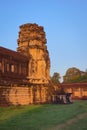 Angkor Wat, in Cambodia. View of the inner southeast tower. Angkor Wat is the largest religious monument in the world.