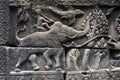 Angkor Wat Elephant Warrior Close-Up Relief Royalty Free Stock Photo