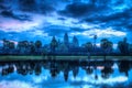 Angkor Wat - famous Cambodian landmark - on sunrise Royalty Free Stock Photo