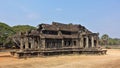 Angkor Wat library building. Sunny summer day. Royalty Free Stock Photo