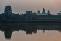 Angkor wat panorama across the moat cambodia Royalty Free Stock Photo