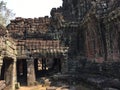 Angkor Wat in Siem Reap, Cambodia. Ancient Khmer stone temple ruins in jungle forest Royalty Free Stock Photo