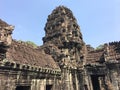 Angkor Wat in Siem Reap, Cambodia. Ancient Khmer stone temple ruins in jungle forest Royalty Free Stock Photo