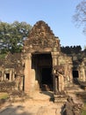 Angkor Wat in Siem Reap, Cambodia. Ancient Khmer stone temple ruins in jungle forest Royalty Free Stock Photo