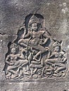 Angkor Wat in Siem Reap, Cambodia. Apsara carved on the wall of Khmer ancient temple Royalty Free Stock Photo