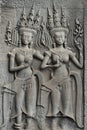 Angkor Wat Stone Bas Relief Royalty Free Stock Photo