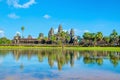 Angkor Wat temple across lake, Siem Reap, Cambodia