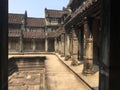 Ancient Architecture. Inside Angkor Wat. Hindu temple .Cambodia. Royalty Free Stock Photo