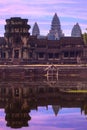 Angkor Wat Temple complex view at the main entrance, located nea Royalty Free Stock Photo