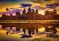 Angkor Wat temple at sunrise. Siem Reap. Cambodia Royalty Free Stock Photo