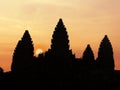 Angkor Wat temple sunrise Royalty Free Stock Photo