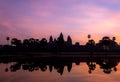 Angkor Wat temple sunset sky